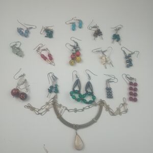 Lot of 15 drop Bangle vintage homemade earrings